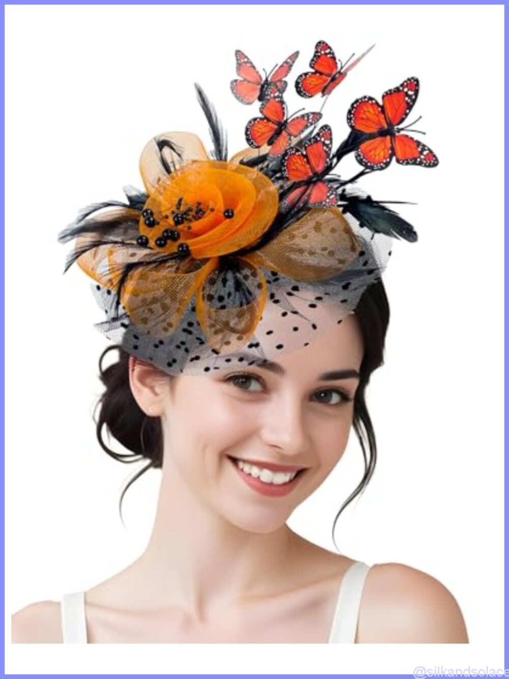 Butterfly Fascinator Headband Feather Hair Clip Tea Party Costume Hat